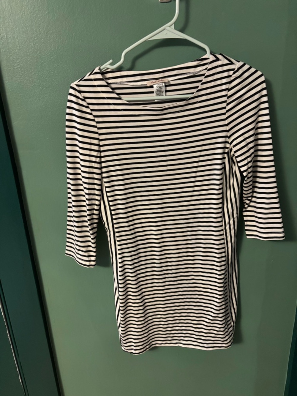 Paprika Black & White Striped Scoop-Neck Tunic